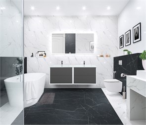 {{photo.Alt || photo.Description || 'Тумба с раковиной подвесная на две чаши CEZARES BELLAGIO 140 Grigio nuvola'}}