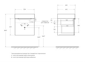 {{photo.Alt || photo.Description || 'Тумба с раковиной подвесная выдвижными ящиком и внутренним ящиком CEZARES PREMIUM 50 Plisse Nero opaco, раковина белая'}}