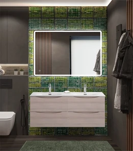 {{photo.Alt || photo.Description || 'Тумба с раковиной подвесная с четырьмя ящиками BelBagno MARINO-CER-N 120 Rovere Grigio, раковина белая'}}
