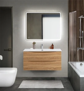 {{photo.Alt || photo.Description || 'Тумба с раковиной подвесная BelBagno MARINO-CER-MINI 100 Rovere Bianco, раковина белая'}}