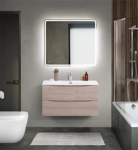 {{photo.Alt || photo.Description || 'Тумба с раковиной подвесная BelBagno MARINO-CER-MINI 90 Rovere Grigio, раковина белая'}}