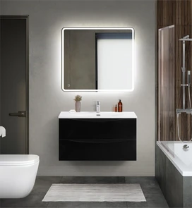 {{photo.Alt || photo.Description || 'Тумба с раковиной подвесная BelBagno MARINO-CER-MINI 90 Nero Lucido, раковина белая'}}