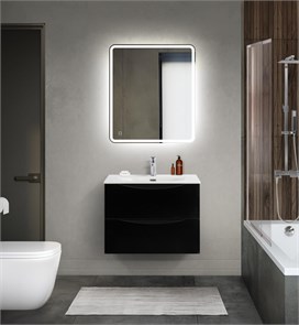 {{photo.Alt || photo.Description || 'Тумба с раковиной подвесная BelBagno MARINO-CER-MINI 70 Nero Lucido, раковина белая'}}