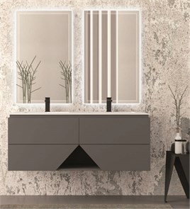 {{photo.Alt || photo.Description || 'Тумба с раковиной подвесная на две чаши CEZARES Collection 1973 140 Grigio Nuvola'}}