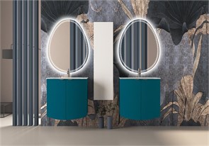 Тумба с раковиной подвесная CEZARES RIALTO 69 Blu Petrolio 55172;50158