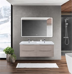 {{photo.Alt || photo.Description || 'Тумба с раковиной на две чаши четырьмя ящиками подвесная BelBagno MARINO-CER 120 Rovere Grigio, раковина белая'}}