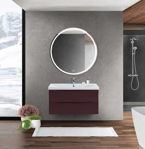 {{photo.Alt || photo.Description || 'Тумба с раковиной подвесная BelBagno MARINO-CER 90 Bordo Lucido, раковина белая'}}