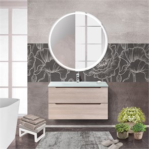 {{photo.Alt || photo.Description || 'Тумба со стеклянной раковиной подвесная BelBagno ETNA 100 Rovere Grigio, раковина белая'}}