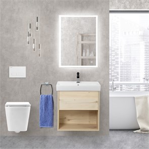 {{photo.Alt || photo.Description || 'Тумба с раковиной подвесная с одним ящиком BelBagno NEON 50 Pino Bianco, раковина белая'}}
