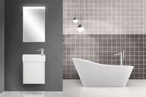{{photo.Alt || photo.Description || 'Тумба с раковиной подвесная BelBagno KRAFT MINI 50 Bianco Opaco правосторонняя, раковина белая'}}