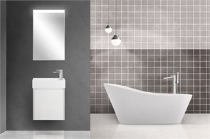 {{photo.Alt || photo.Description || 'Тумба с раковиной подвесная BelBagno KRAFT MINI 50 Bianco Opaco левосторонняя, раковина белая'}}