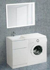 {{photo.Alt || photo.Description || 'Тумба с раковиной напольная BelBagno LAVANDERIA-58/120-L Bianco Lucido, раковина белая'}}
