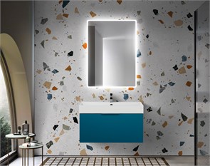 {{photo.Alt || photo.Description || 'Тумба с раковиной подвесная выдвижными ящиком и внутренним ящиком CEZARES PREMIUM 90 Plisse Blu petrolio, раковина белая'}}