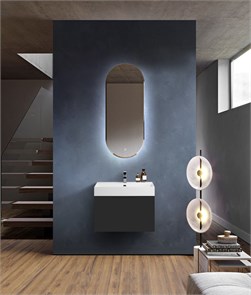 {{photo.Alt || photo.Description || 'Тумба с раковиной подвесная выдвижными ящиком и внутренним ящиком CEZARES PREMIUM 70 Nero opaco, раковина белая'}}