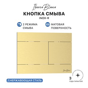 {{photo.Alt || photo.Description || 'Кнопка смыва IBERICA BLANCA INOX-R нержавеющая сталь, золото матовое (IB.B015.03)'}}