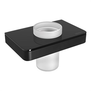 {{photo.Alt || photo.Description || 'Стакан для зубных щёток Lemark GLASS LINE с держателем, чёрный матовый/черное стекло (9732036)'}}