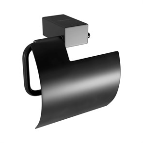 {{photo.Alt || photo.Description || 'Держатель для туалетной бумаги Lemark SMOOTH LINE с крышкой, чёрный матовый (9722011)'}}