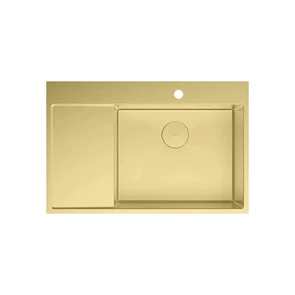 {{photo.Alt || photo.Description || 'Кухонная мойка Lemark KEZADRA 780P прямоугольная с крылом из нержавеющей стали (чаша СПРАВА) цвет: светлое золото (9938154)'}}