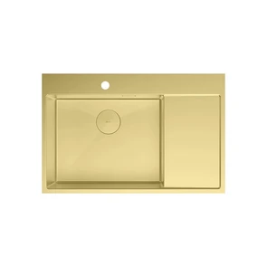 {{photo.Alt || photo.Description || 'Кухонная мойка Lemark KEZADRA 780L прямоугольная с крылом из нержавеющей стали (чаша СЛЕВА) цвет: светлое золото (9938150)'}}