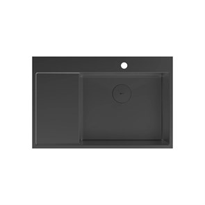 {{photo.Alt || photo.Description || 'Кухонная мойка Lemark KEZADRA 780P прямоугольная с крылом из нержавеющей стали (чаша СПРАВА) цвет: чёрный матовый (9932156)'}}