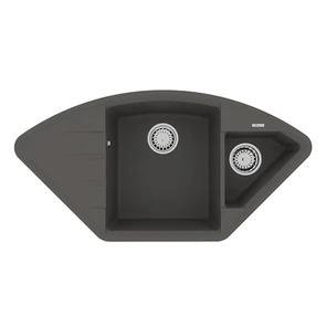 {{photo.Alt || photo.Description || 'Кухонная мойка Lemark IRKANA 980 врезная угловая с доп. чашей и крылом из кварцгранита цвет: Серый шёлк (9910047)'}}