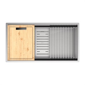 {{photo.Alt || photo.Description || 'Кухонная мойка Lemark TABAGA 820 прямоугольная из нержавеющей стали с аксессуарами в комплекте: ролл-мат, коландер, разделочная доска цвет: сталь (9937133)'}}