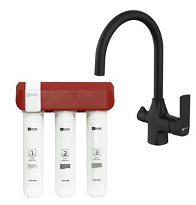 {{photo.Alt || photo.Description || 'Комплект Lemark Смеситель LM7261BL для кухни + Фильтр для очистки жесткой воды OPTIMA, защита от накипи (LM7261BL086)'}}