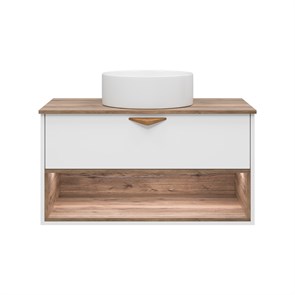 {{photo.Alt || photo.Description || 'BERGEN - 90 Тумба подвесная 1 ящ. (ДСП (Дуб Гал/БЕЛ мат.эмаль) + раковина'}}