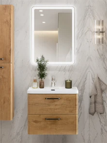 {{photo.Alt || photo.Description || 'Тумба с раковиной подвесная BelBagno DUE 60 Rovere Nature, ручки - Матовый тёмный никель'}}