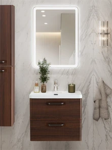 {{photo.Alt || photo.Description || 'Тумба с раковиной подвесная BelBagno DUE 50 Noce, ручки - Матовый тёмный никель'}}