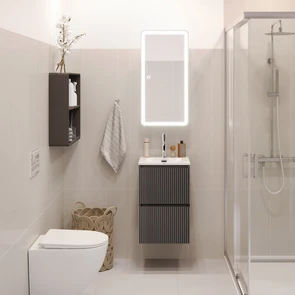 {{photo.Alt || photo.Description || 'Тумба с раковиной подвесная BelBagno UNO-MINI 40 Темно-Серый Матовый, раковина BB-8099-3-40'}}
