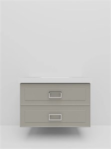 Тумба под раковину LA FENICE Cubo Cappuccino TWIN, FNC-01-CUB-C-100-2, бежевая 100 FNC-01-CUB-C-100-2