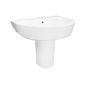 {{photo.Alt || photo.Description || 'Раковина с полупьедесталом Creo Ceramique RENNES 600х455х500 керамика, белый глянцевый (RE3000+RE3050)'}}