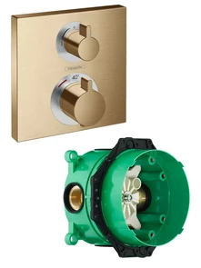 {{photo.Alt || photo.Description || '15714140S Set HG Ecostat Square термостатический смеситель для душа (15714140+01800180) шлиф.бронза'}}