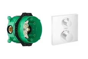 {{photo.Alt || photo.Description || '15714700S Set HG Ecostat Square термостатический смеситель для душа (15714700+01800180), матовый белый'}}