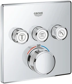 {{photo.Alt || photo.Description || 'Grohtherm SmartControl Внешняя часть термостатического смесителя на 3 выхода, хром'}}