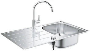 {{photo.Alt || photo.Description || 'K200 New Набор: Мойка из нержавеющей стали, оборач, 45 -S 860x500 1.0 и смеситель для кухни GROHE Bau Edge (замена 31562SD0)'}}