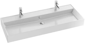 {{photo.Alt || photo.Description || 'EXBK112-00 VIVIENNE Керамическая двойная раковина 120х46 см, белая'}}