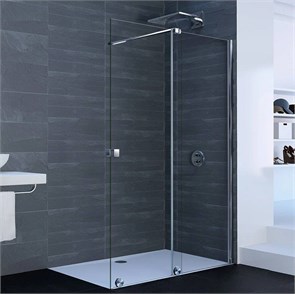 XT0205.069.321 XTENSA Односекционная раздвижная дверь Walk-In 1201-1400 X 2000 мм с неподвижным сегментом, крепление справа, стекло прозрачное XT0205069321