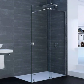 XT0205.069.321 XTENSA Односекционная раздвижная дверь Walk-In 1201-1400 X 2000 мм с неподвижным сегментом, крепление справа, стекло прозрачное XT0205069321
