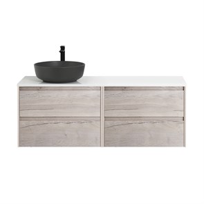 {{photo.Alt || photo.Description || 'Тумба со столешницей подвесная BelBagno KRAFT 120 Rovere Galifax Bianco, раковина слева'}}
