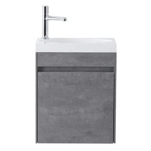 {{photo.Alt || photo.Description || 'Тумба с раковиной подвесная с дверкой BelBagno PIETRA MINI 46-L Stucco Cemento, раковина белая'}}