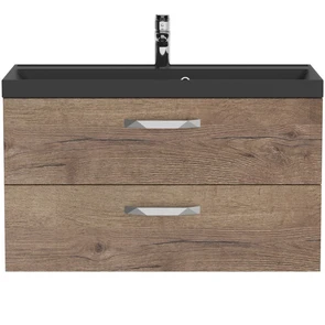 {{photo.Alt || photo.Description || 'Тумба с раковиной подвесная BelBagno AURORA 90 Rovere Tabacco, раковина чёрная'}}