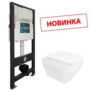 {{photo.Alt || photo.Description || 'Сет AZARIO NEW Инсталляция серая для подвесного унитаза 3/6л+Azario MONEO подвесной безободковый унитаз в комплекте с сидением микролифт + БЕЗ КЛАВИШИ'}}