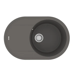 {{photo.Alt || photo.Description || 'Кухонная мойка Lemark LACHA 760 врезная овальная с крылом из кварцгранита, Серый шёлк'}}