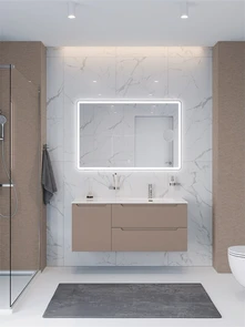 {{photo.Alt || photo.Description || 'Тумба с раковиной подвесная с двумя ящиками и одной дверцей BelBagno ЭТНА (ETNA) 120 Бежевый Матовый правая, раковина BB1200ETL-R'}}