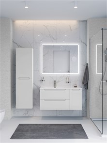 {{photo.Alt || photo.Description || 'Тумба с раковиной подвесная с двумя ящиками и одной дверцей BelBagno ЭТНА (ETNA) 100 Белый Матовый левая, раковина BB1000ETL-L'}}