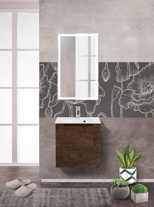{{photo.Alt || photo.Description || 'Тумба с раковиной подвесная с одним ящиком BelBagno ЭТНА (ETNA) 50 Rovere Moro, раковина белая'}}