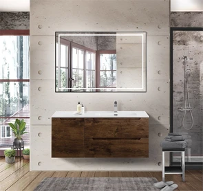 {{photo.Alt || photo.Description || 'Тумба с раковиной подвесная с двумя ящиками и одной дверцей BelBagno ЭТНА (ETNA) 120 Rovere Moro правая, раковина белая'}}
