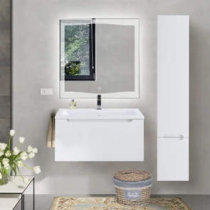 {{photo.Alt || photo.Description || 'Тумба c раковиной подвесная с одним ящиком BelBagno ЭТНА (ETNA-M) 80 Bianco Lucido, раковина белая'}}